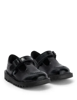 Kids' Patent Riptape T-Bar School Shoes (7 Small - 12 Small)