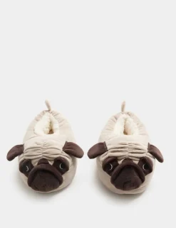 Kids' Pug Slippers (9 Small - 7 Large)