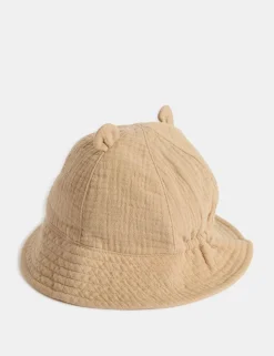 Kids' Pure Cotton Bear Sun Hat (0-3 Yrs)