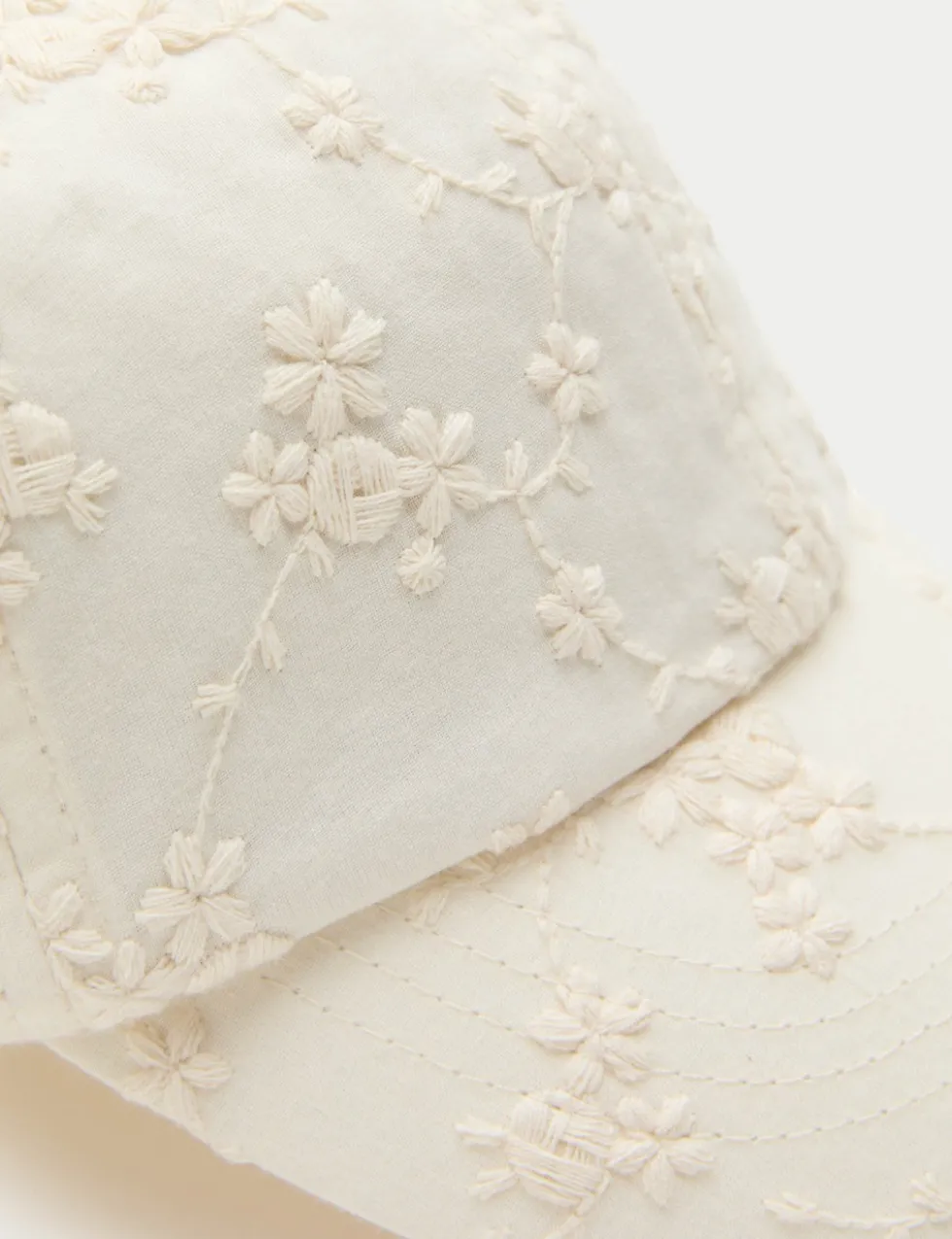 Kids' Pure Cotton Broderie Bow Back Cap (3-13 Yrs)