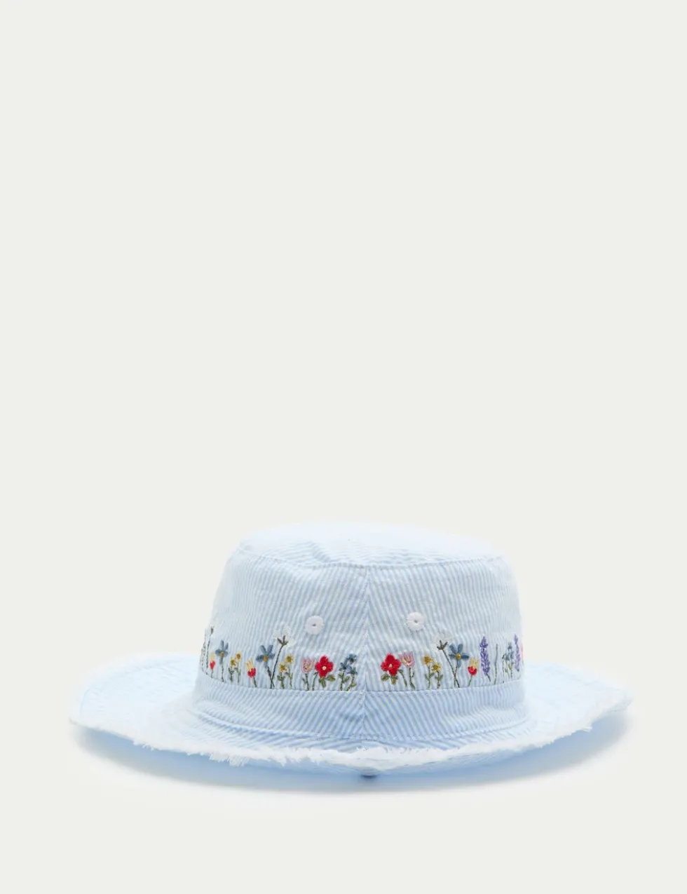 Kids' Pure Cotton Floral Embroidered Sun Hat