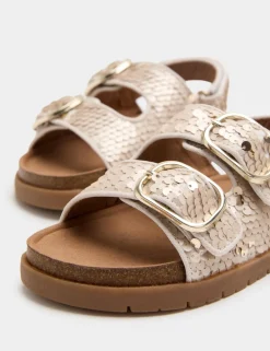 Kids' Sequin Buckle Footbed Sandals (4 Small-2 Large)