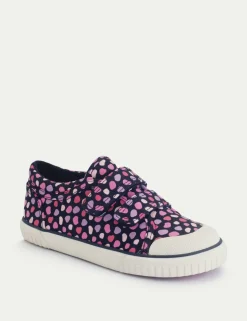 Kids' Splash Print Canvas Riptape Trainers (6 Small - 3 Large)