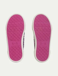 Kids' Splash Print Canvas Riptape Trainers (6 Small - 3 Large)