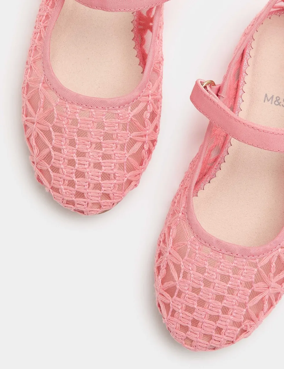 Kids' Stitched Mesh Ballet Pumps (4 Small-2 Large)
