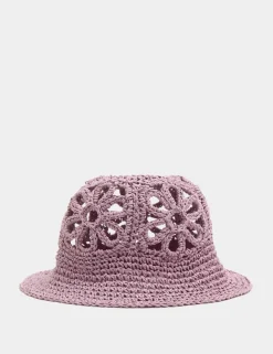 Kids' Straw Flower Turn Up Bucket Hat (18 Mths-13 Yrs)