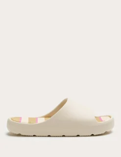 Kids' Striped Footbed Sliders (10 Small - 7 Large)