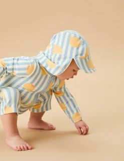 Kids' Striped Lemon Swim Hat (0-4 Yrs)