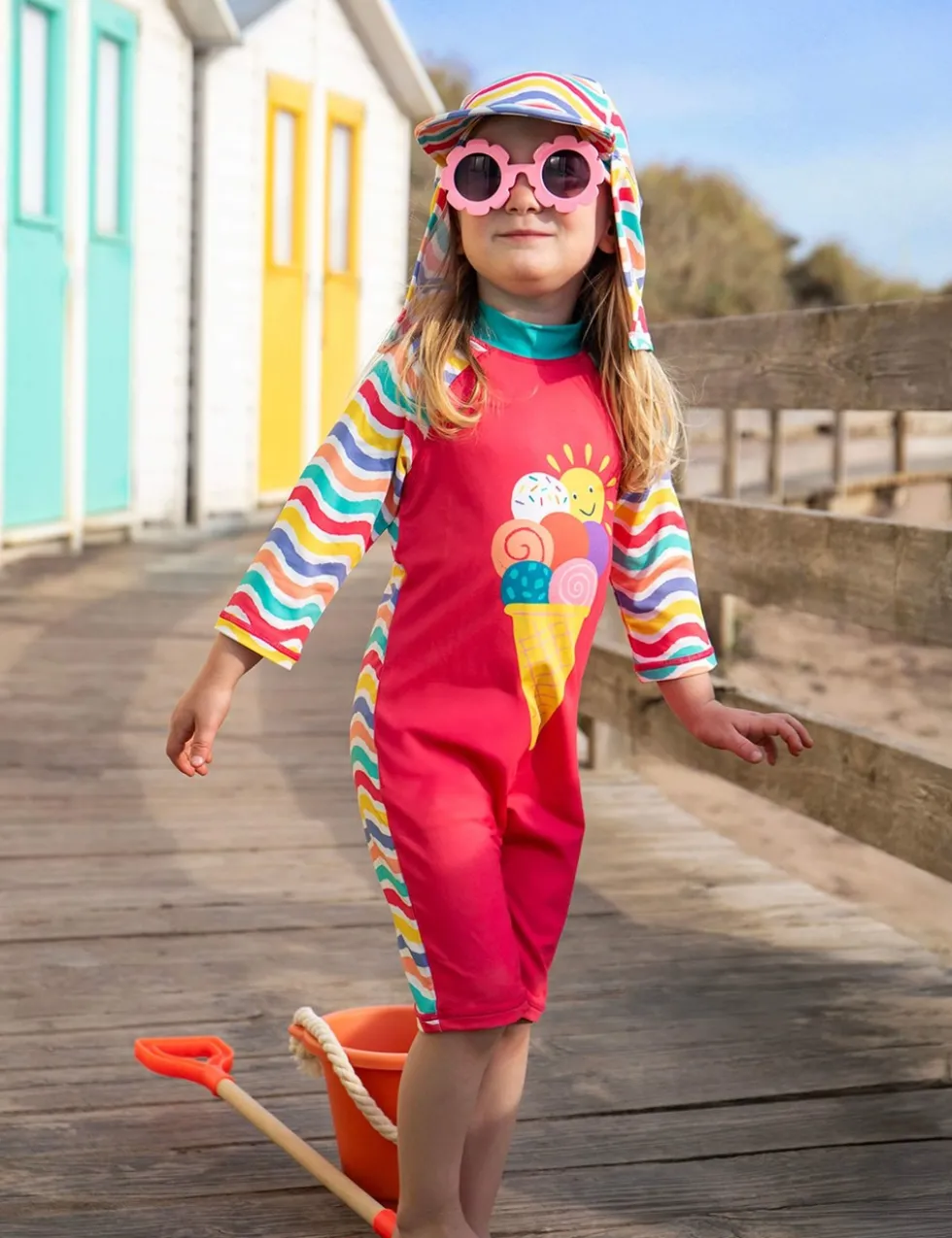 Kids' Striped Swim Sun Hat (0-4 Yrs)