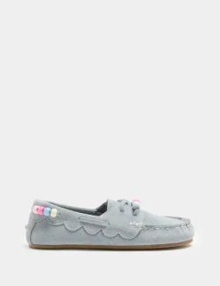 Kids' Suede Charm Boat Shoes (10 Small - 2 Large)