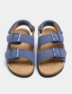 Kids' Suede Double Buckle Footbed Sandals (4 Small-2 Large)