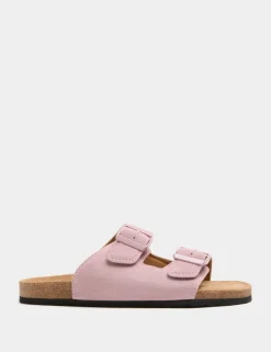 Kids' Suede Double Buckle Footbed Sandals (3 Large-7 Large)