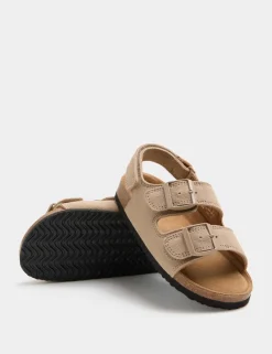 Kids' Suede Double Buckle Footbed Sandals (4 Small-2 Large)