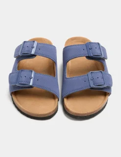 Kids' Suede Double Buckle Footbed Sandals (3 Large-7 Large)