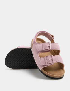 Kids' Suede Double Buckle Footbed Sandals (4 Small-2 Large)