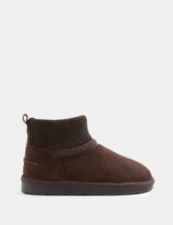 Kids' Suede Pull-On Ankle Boots (4 Small - 6 Large)