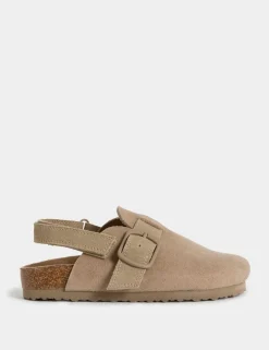 Kids Suede Riptape Clogs (4 Small - 2 Large)