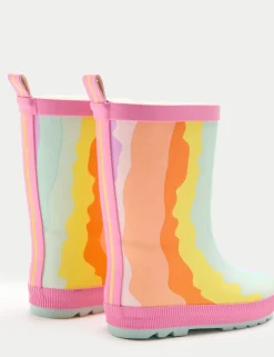 Kids’ Wavy Patterned Wellies (4 Small - 2 Large)