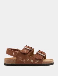 Kids' Western Patterned Footbed Sandals (4 Small-2 Large)
