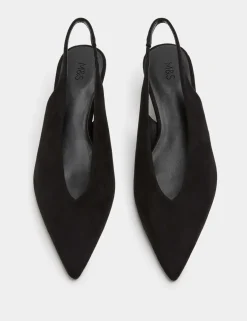 Kitten Heel Pointed Slingback Shoes