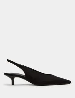 Kitten Heel Pointed Slingback Shoes