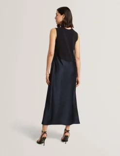 Knitted Back Maxi Slip Dress