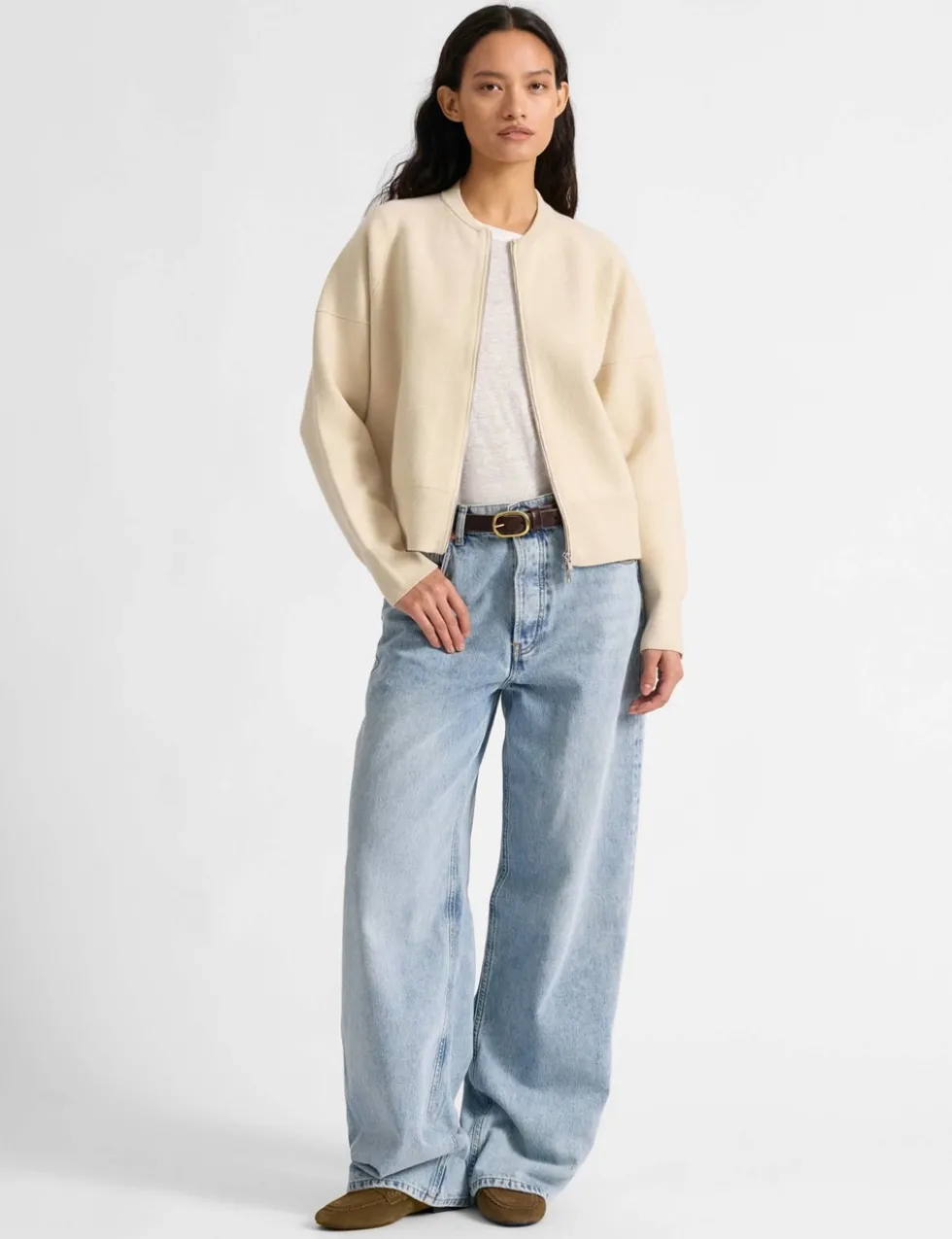 Knitted Bomber Jacket with Wool