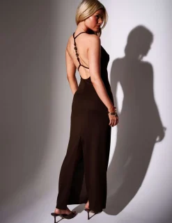 Knitted Halter Neck Maxi Beach Dress