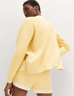 Knitted Relaxed Fit V Neck Cardigan