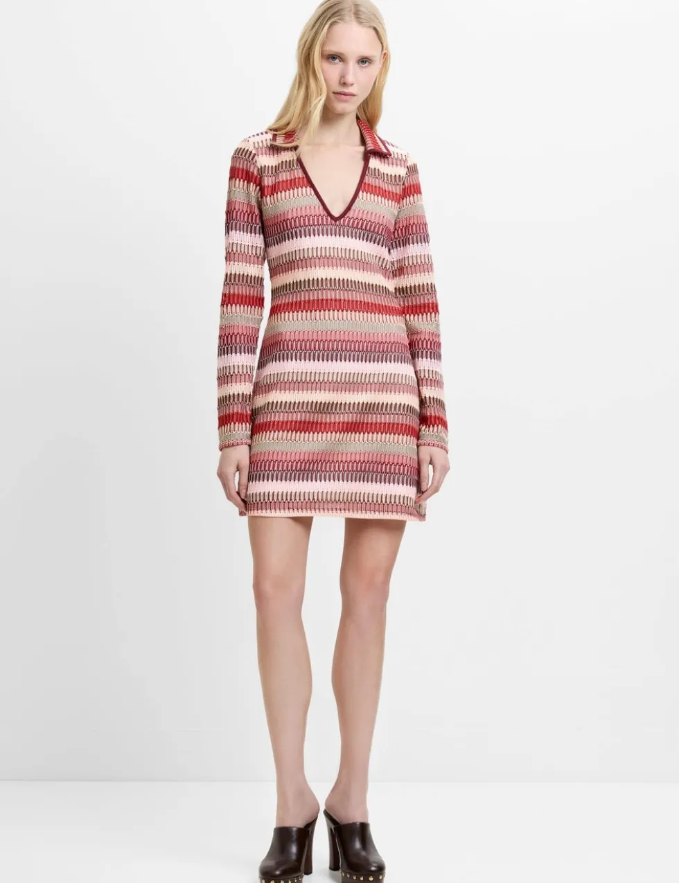 Knitted Striped Mini Shift Dress