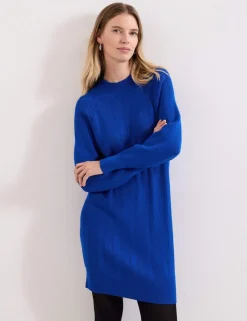 Knitted Textured Round Neck Mini Jumper Dress