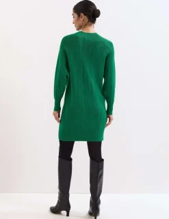 Knitted Textured Round Neck Mini Jumper Dress