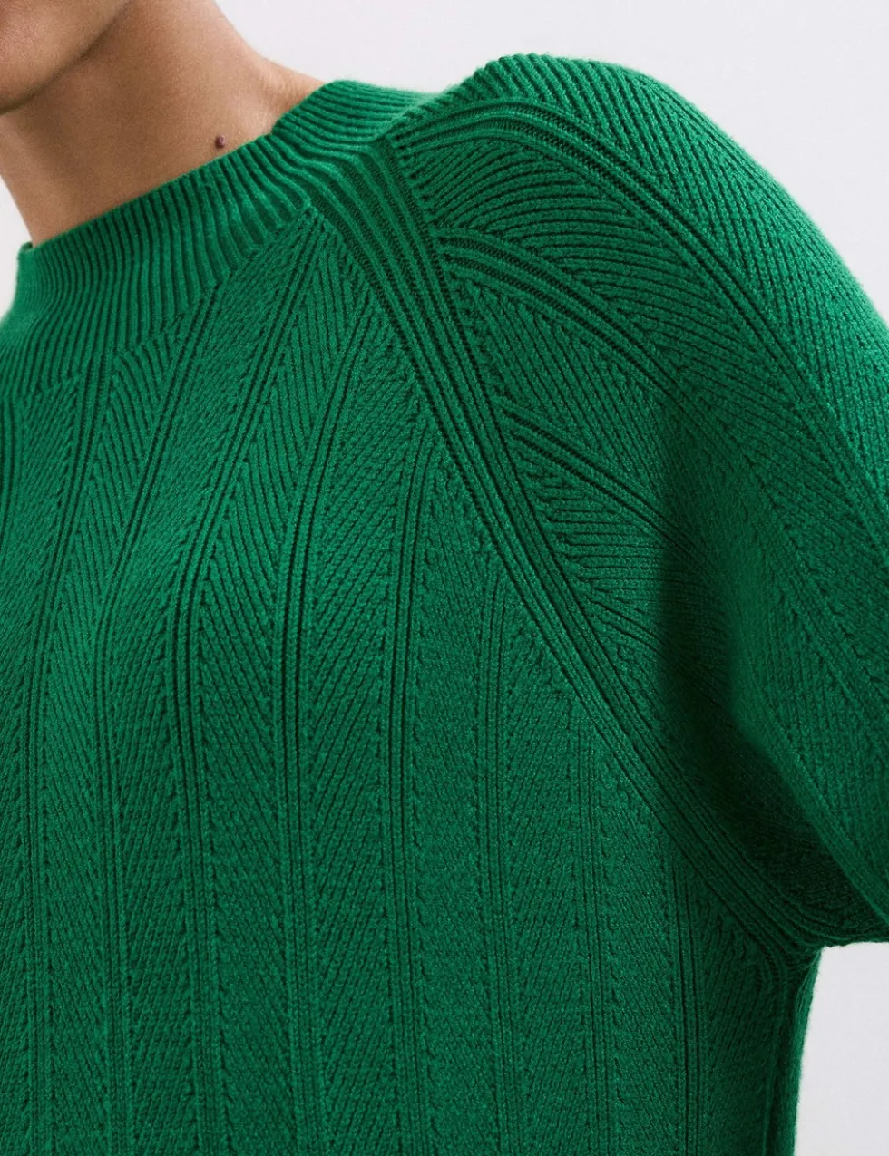 Knitted Textured Round Neck Mini Jumper Dress