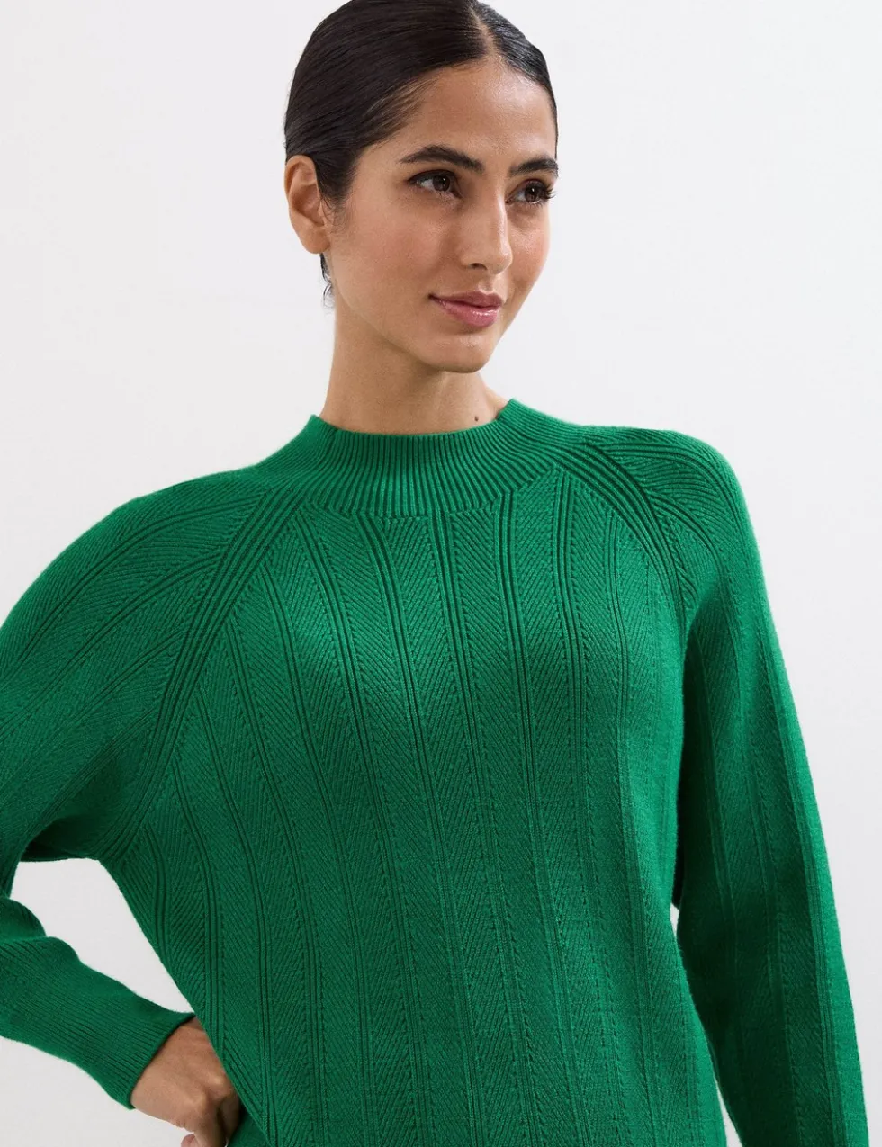 Knitted Textured Round Neck Mini Jumper Dress