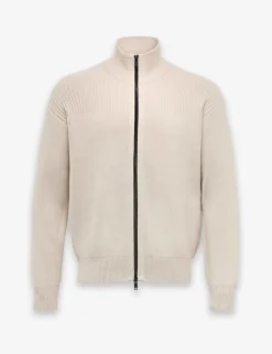 Kratalo Wool Blend Funnel Neck Zip Up Jumper