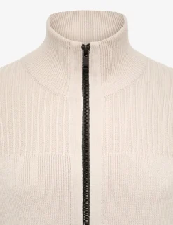 Kratalo Wool Blend Funnel Neck Zip Up Jumper