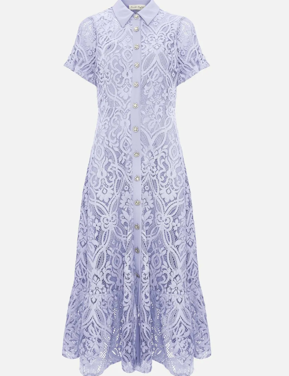 Lace Collared Midi Shirt Dress