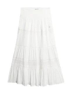Lace Detail Maxi Tiered Skirt
