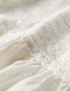 Lace Detail Maxi Tiered Skirt
