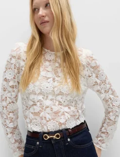 Lace Embroidered Floral Top