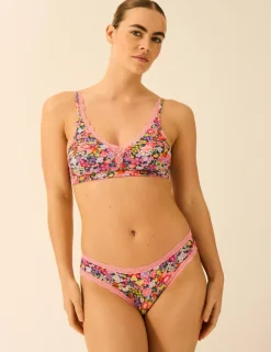 Lace Floral Plunge Bra
