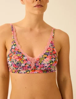 Lace Floral Plunge Bra
