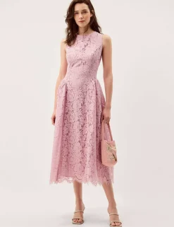 Lace Midi Skater Dress
