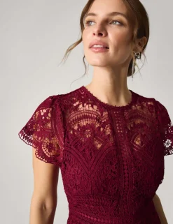 Lace Midi Waisted Dress