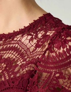 Lace Midi Waisted Dress