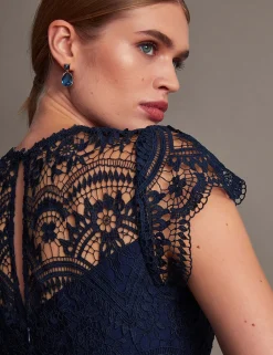 Lace Midi Waisted Dress