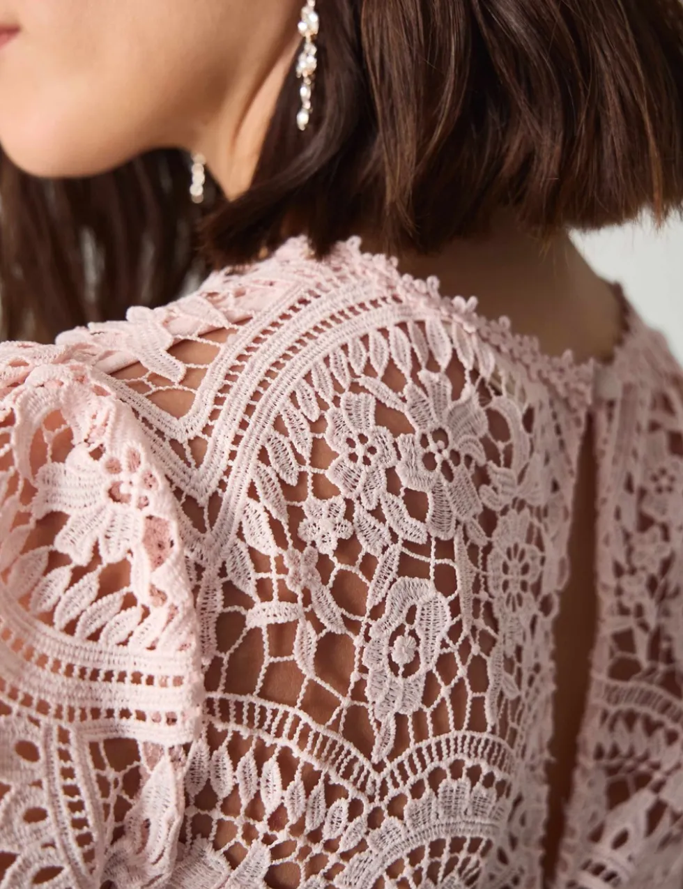 Lace Midi Waisted Dress