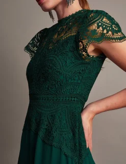 Lace Midi Waisted Dress