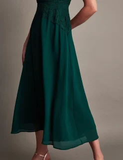 Lace Midi Waisted Dress