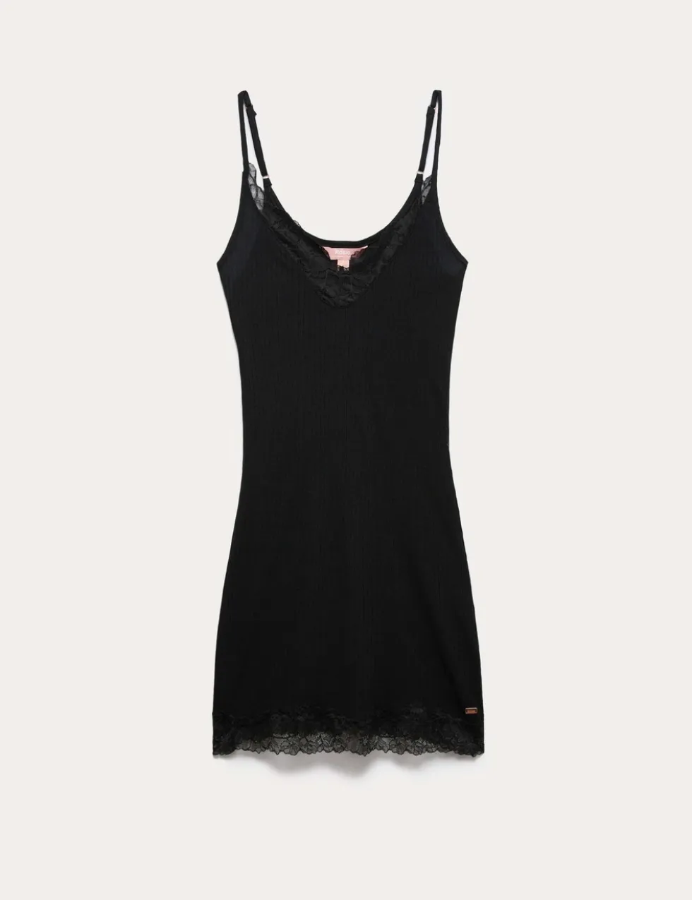 Lace Ribbed Chemise with Wool